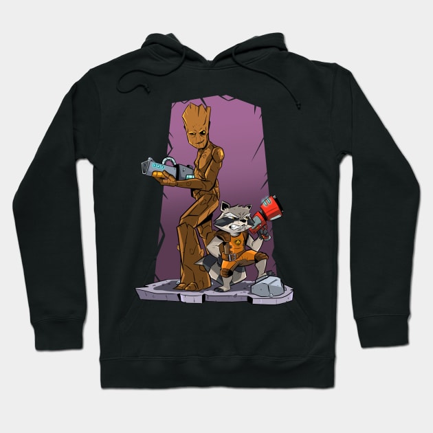 Rocket and Groot Hoodie by Jetnder